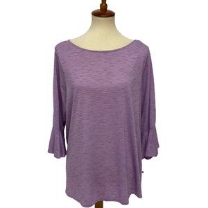 Apt.9 women's top purple striped 3/4 bell sleeve size 0X
